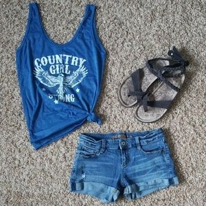 NWOT Country Girl Blue Tank